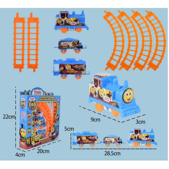 Mô hình tàu hỏa Mini chạy pin, đồ chơi tương tác phát triển vận động, quan sát, tư duy cho bé