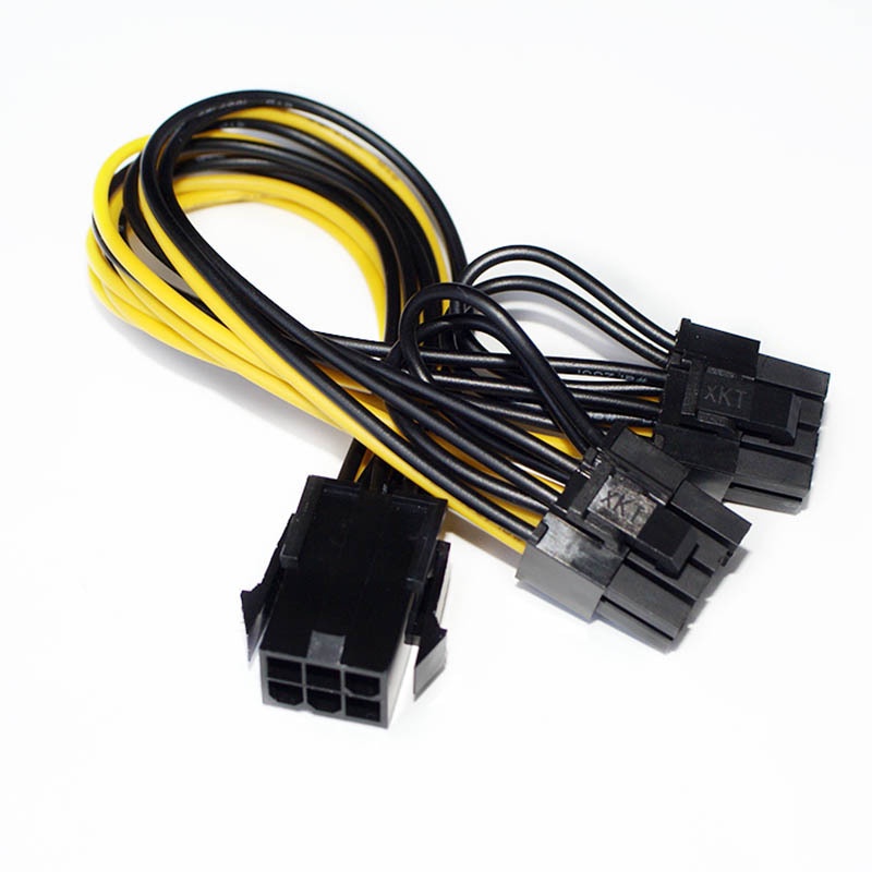 Cáp Chia Nguồn Vga Pci-E Cáp Chuyển Đổi 6-pin Sang 2x 8-pin, 6 Pin ra 2 Đầu 8 Pin, 6 Pin ra 2 X 8 Pin