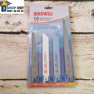 Bộ 10 lưỡi cưa kiếm cắt gỗ, cắt sắt đa năng BOSWEI