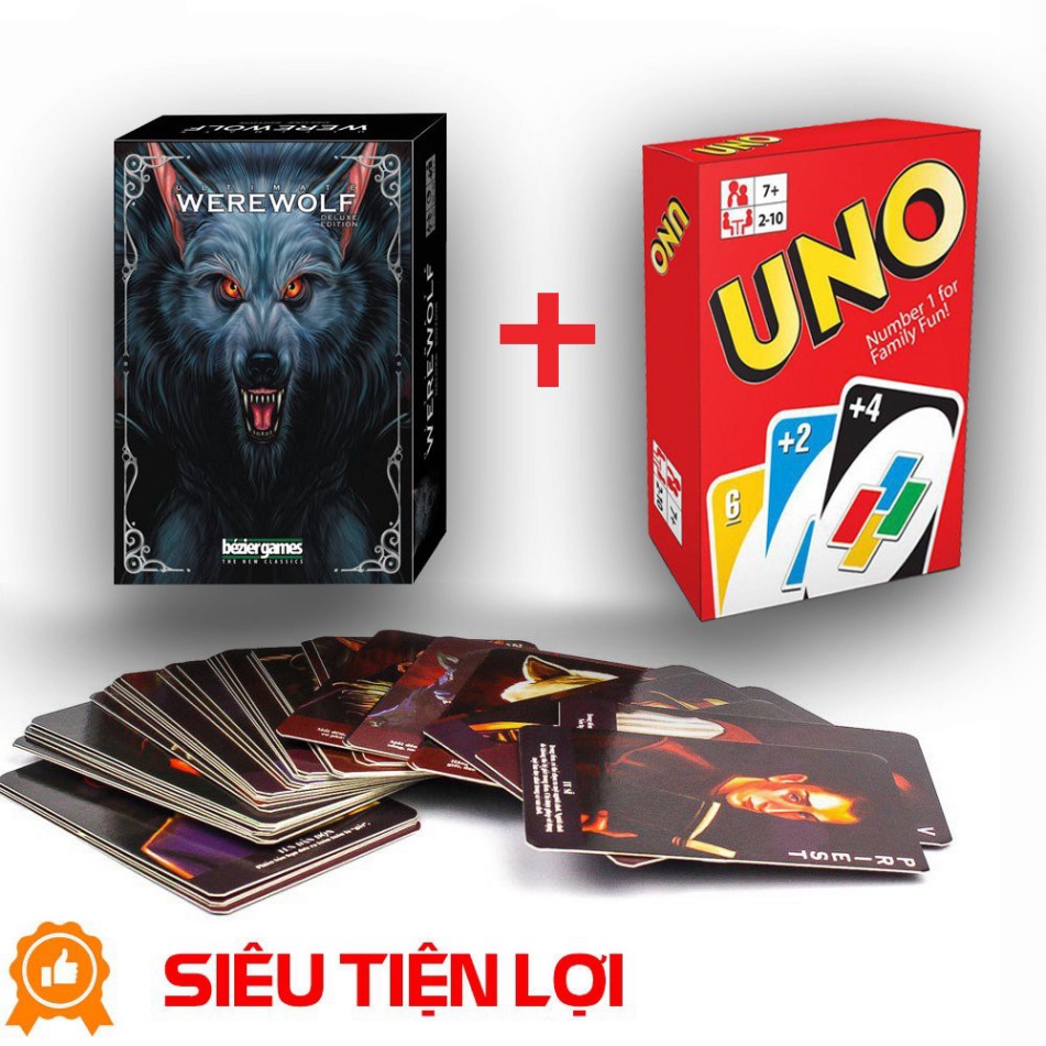 COMBO BÀI MA SÓI ULTIMATE DELUXE + 1 BỘ UNO bản dày - GIÁ RẺ TIỆN LỢI