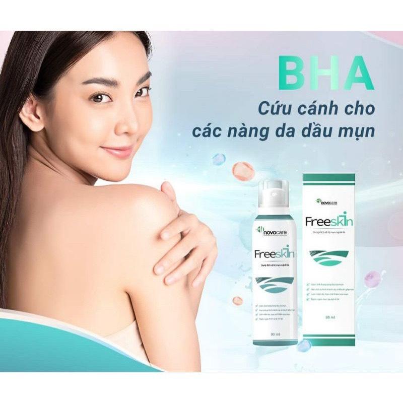 [CHÍNH HÃNG- BÁN CHẠY] Xịt Mụn Lưng, Ngực, Mông FreeSkin Chai 80ml, Giảm Mụn, Mờ Thâm, Sáng Da, Hàng