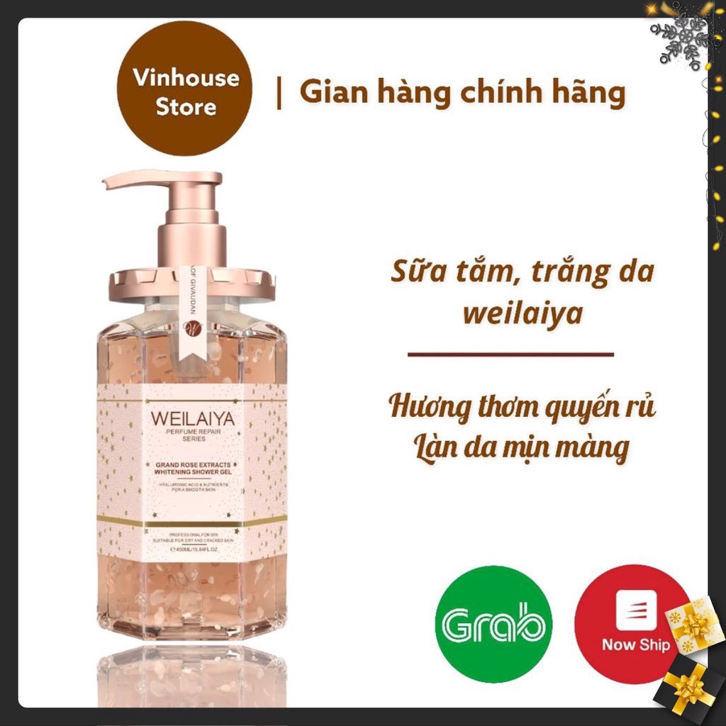 Sữa tắm Weilaiya trắng da cánh hoa hồng Damask 450ml chính hãng | BigBuy360 - bigbuy360.vn