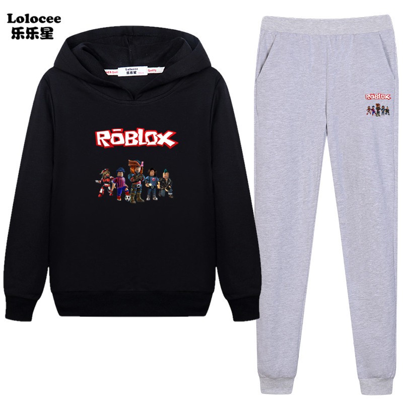 ROBLOX Áo Hoodies Có Nón Dài Tay + Quần Dài Thời Trang Cho Bé Trai Từ 3-14 Tuổi