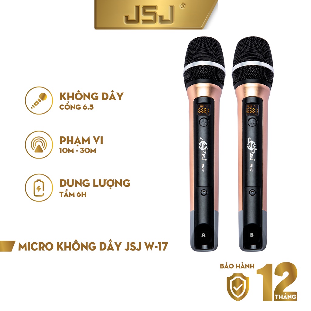 Micro karaoke không dây cao cấp JSJ W17 có tích hợp màn hình led chuyên nghiệp công nghệ giảm tiếng ồn thông minh