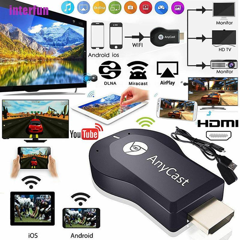 Bộ Thu Phát Tín Hiệu Wifi Anycast M12 Plus Hdmi Tv Dlna 1080p