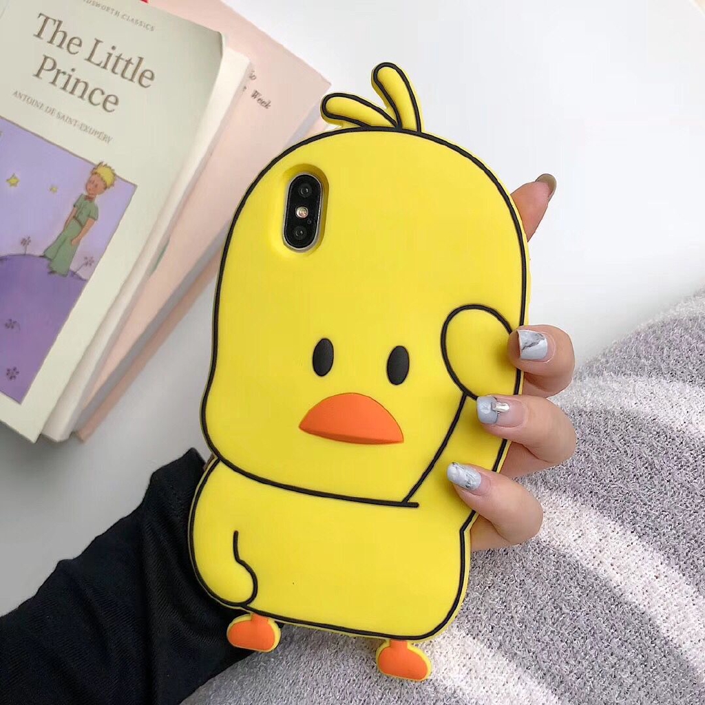 Ốp điện thoại bằng silicon mềm hình vịt kèm dây đeo cho Xiaomi Mi 8.8 SE 8 Lite A2.6X Redmi Note 5.5 Pro