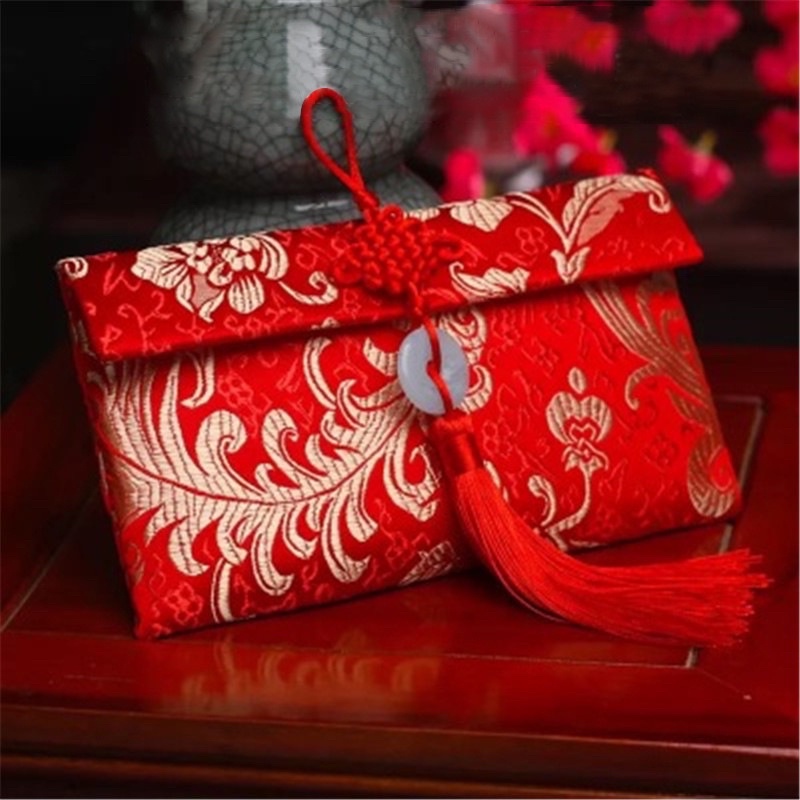 Bao lì xì tết vải gấm cao cấp, nạp tài cưới hỏi 019