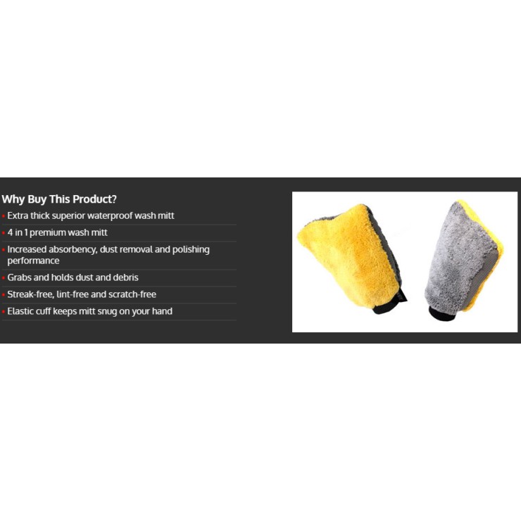 Găng tay rửa xe đa năng 3 In 1 Microfiber Wash Mitt ducthanhauto