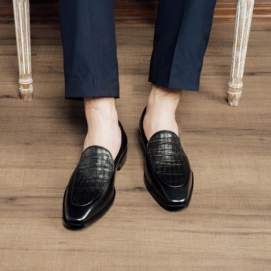 Giày Lười Nam LAFORCE Da Bò GNLA86.6-D Tặng Tất UNIQLO Cao Cấp