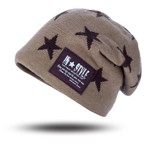 [2 LỚP] Mũ len, nón len trùm đầu sao Style A039 mềm mại, 2 lớp, lót lông, ấm ấp, dùng quanh năm