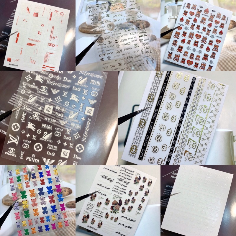 stick dán móng quốc dân- stick chữ , gấu