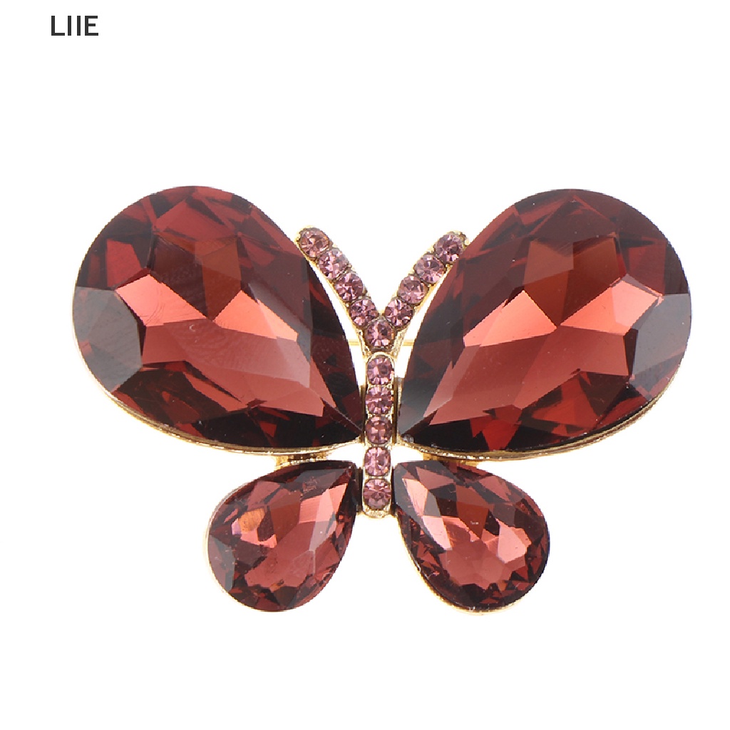 Ghim Cài Áo Hình Bướm Đính Đá Pha Lê Thời Trang Cho Nữ