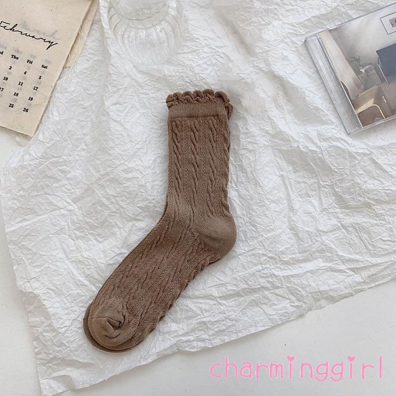 Vớ cổ cao nhiều họa tiết phong cách vintage xinh xắn cho nữ