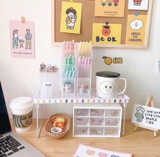 Kệ trắng gấp đa năng decor bàn học