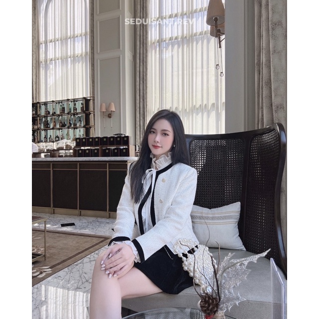 Elina Tweed Jacket - Áo tweed viền nhung SEDUISANT