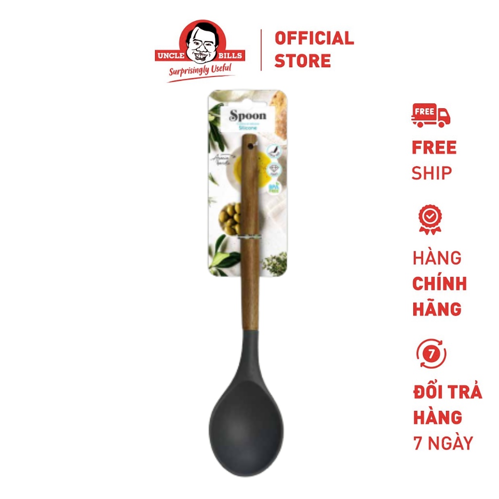 Dụng Cụ Nấu Ăn Bằng Gỗ Và Silicon An Toàn Chất Lượng Cao Uncle Bills KA0865 KA0866 KA0867 KA0868 KA0869