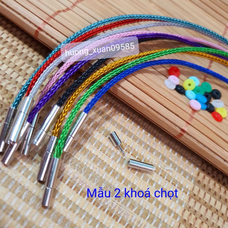 Vòng tay dây cước 2mm khóa titan/khóa mạ inox
