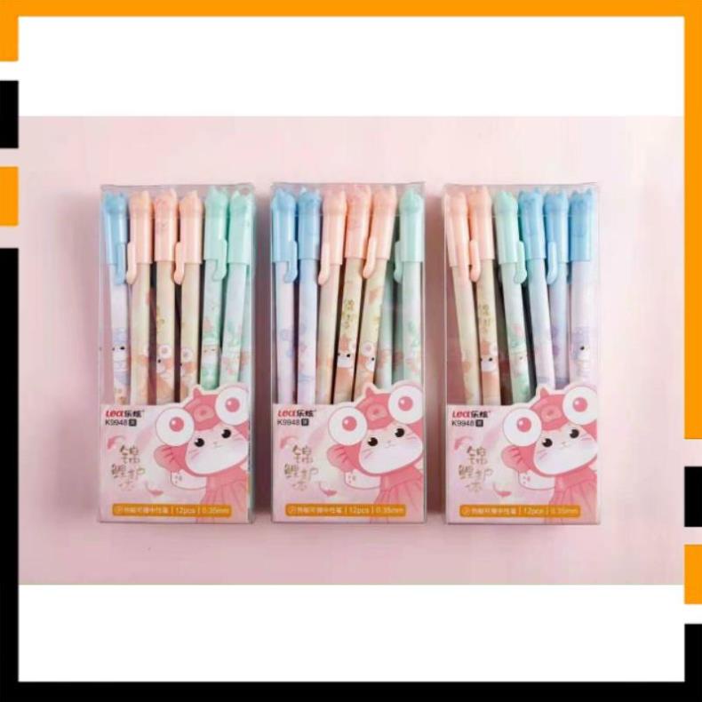 Hộp 12 cây bút mực xóa được xanh - tím dễ thương