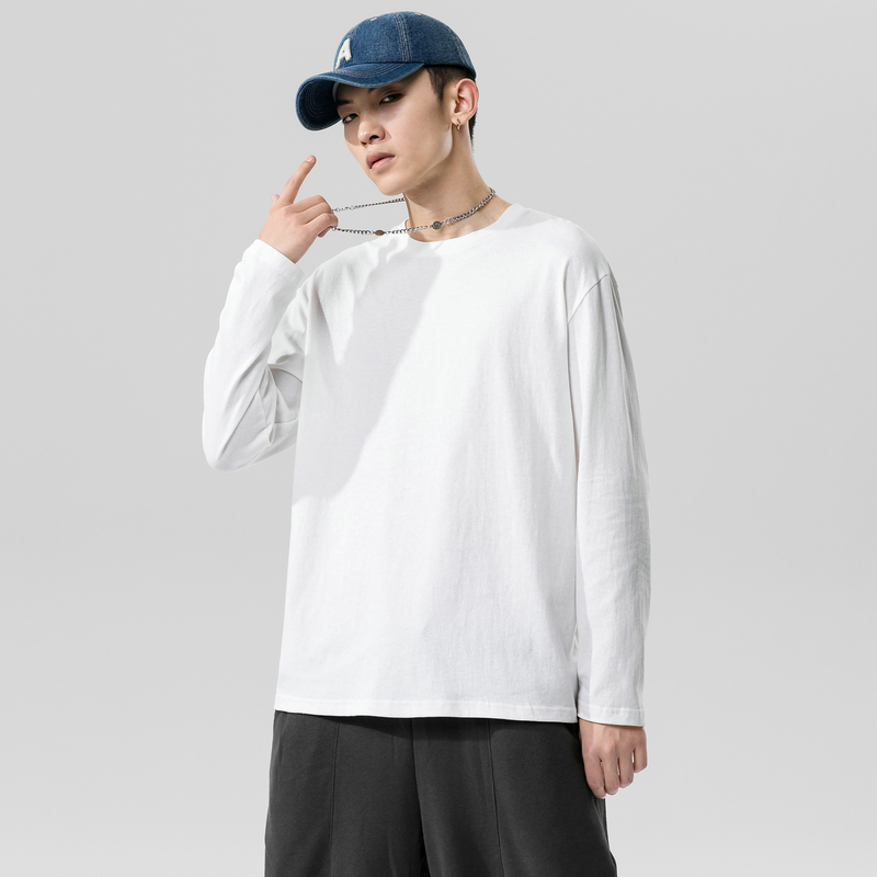 Áo Thun IFNICEFUTURE Bằng Cotton Tay Dài Màu Trơn Thời Trang Đa Năng Cho Nam