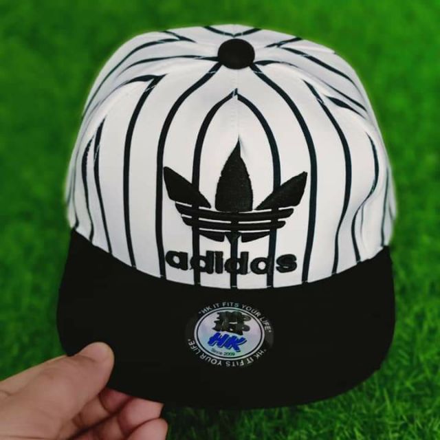 Mũ snapback hip hop adidas  kẻ sọc trắng