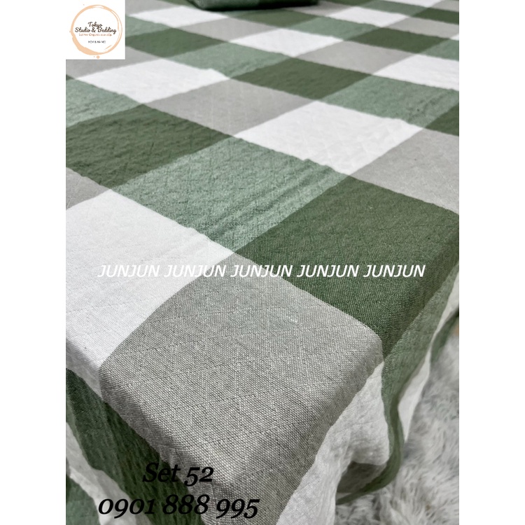 N22_SET Chăn Ga Gối vải Xô Organic cotton dòng Basic