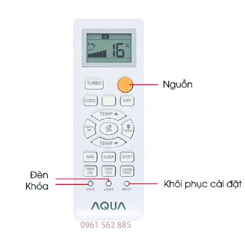 Remote Máy Lạnh AQUA Nút Cam Chính Hãng