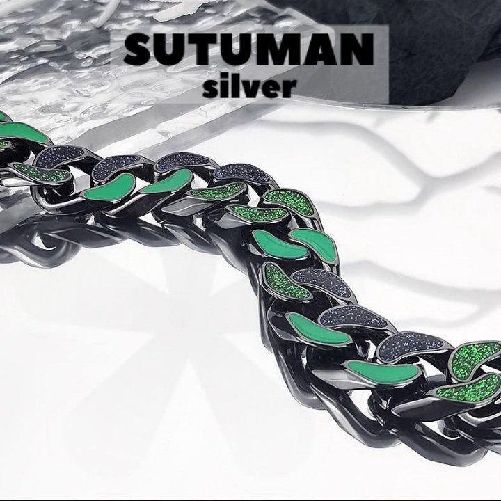 [GIAO HỎA TỐC] Vòng tay nam lắc tay cuba phụ kiện trang sức classic bracelet thương hiệu SUTUMANsilver