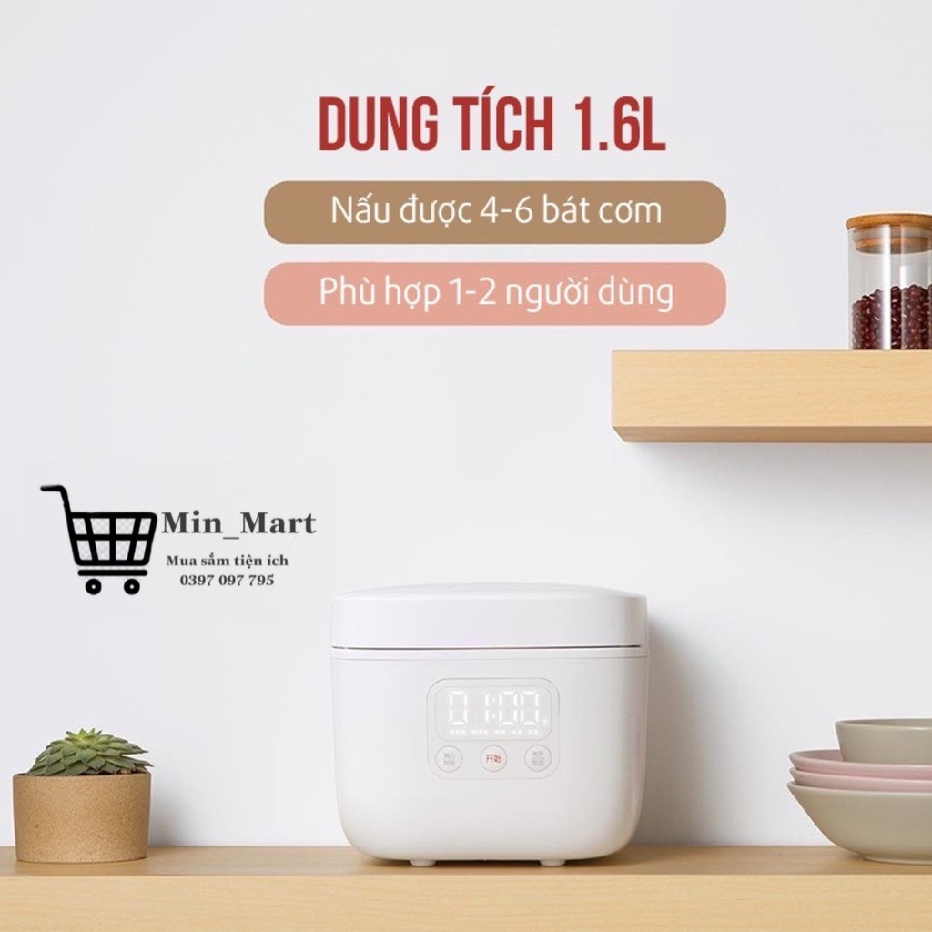 Nồi Cơm Điện Xiaomi Mini 1,6L Cao Cấp, Nồi Điện Tử Kết Nối Điện Thoại, Lòng Nồi Chống Dính,Có Cài Đặt Hẹn Giờ