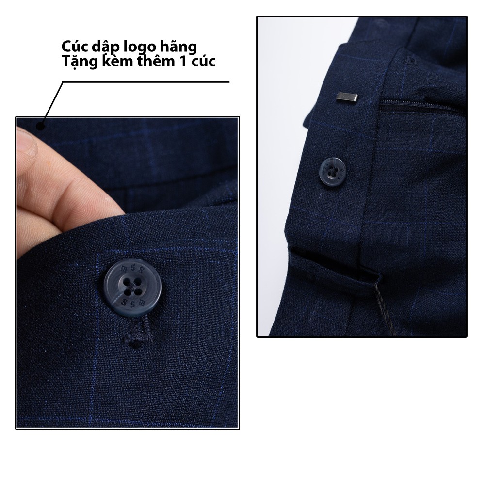 Quần Âu Nam 5S Họa Tiết Kẻ Caro Màu Xanh Đen,  Dáng Ôm Vừa, Ít Nhăn, Thoáng Mát, Co Giãn Nhẹ (QAU0404S1XDE) | BigBuy360 - bigbuy360.vn