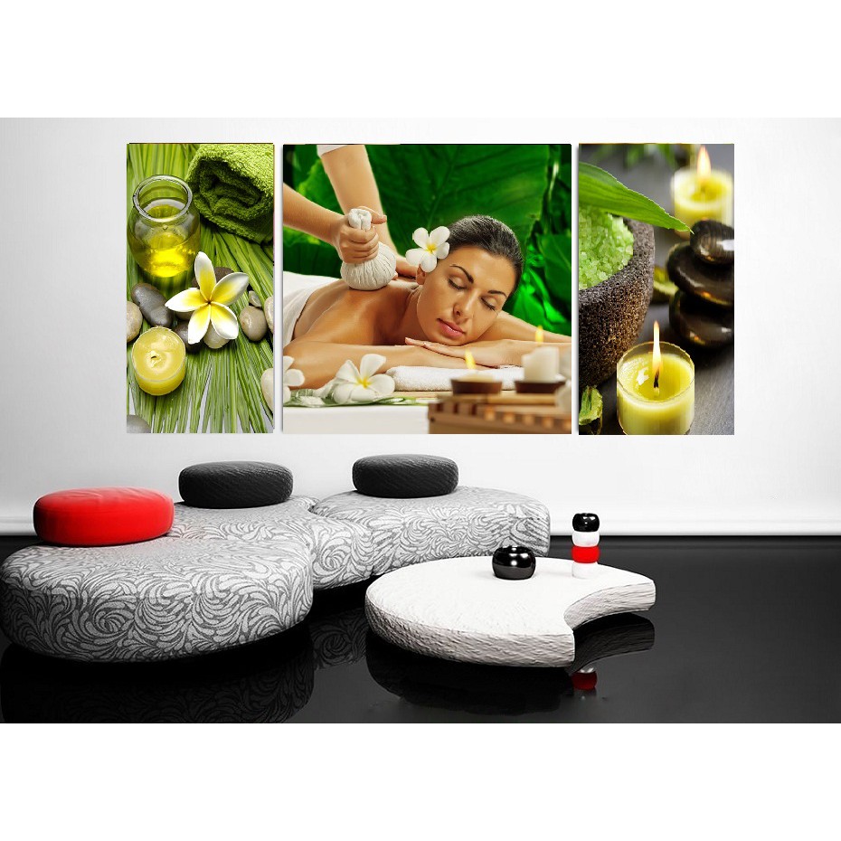 GIÁ XƯỞNG: BỘ 3 TRANH FOMEX TREO TƯỜNG SPA, THẨM MỸ VIỆN