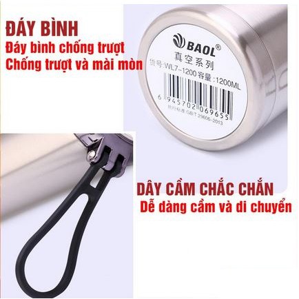 Bình Giữ Nhiệt Inox BAOL Cao Cấp 600ML-1500ML - Giữ Nóng &amp; Giữ Lạnh - Giữ Nhiệt Rất Tốt Hiệu Quả