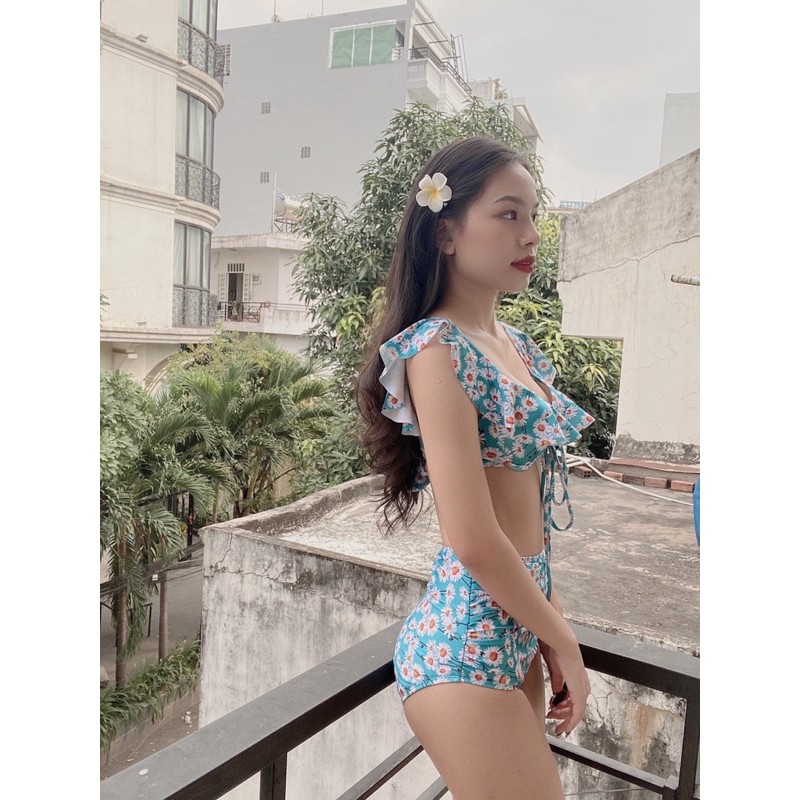 BIKINI áo cúp ngực gọng quần cạp cao hoa cúc bikini 2 mảnh đi biển JAMI - MD20 | BigBuy360 - bigbuy360.vn