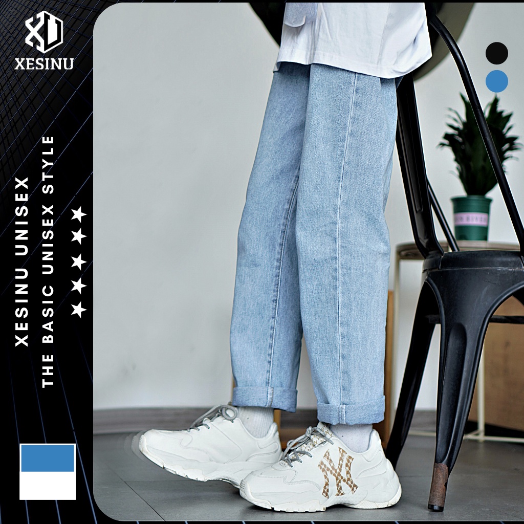 Quần Baggy Nam Jeans Ống Rộng Ống Suông Jeans Baggy XESINU