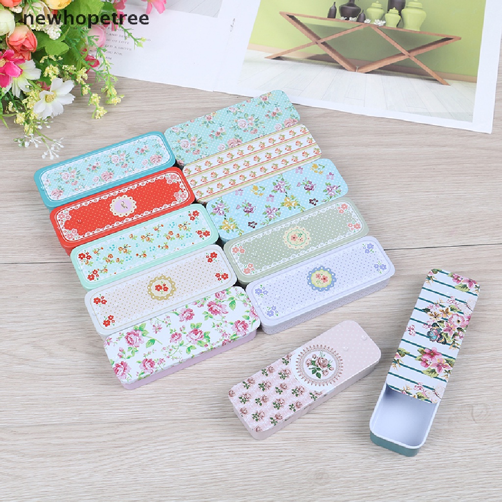 [Hàng mới về] Hộp thiếc mini hình chữ nhật có nắp trượt dùng đựng thuốc tiện dụng