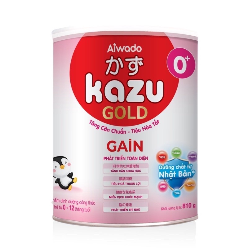 Sữa bột Kazu Gold Gain 0+ 810g