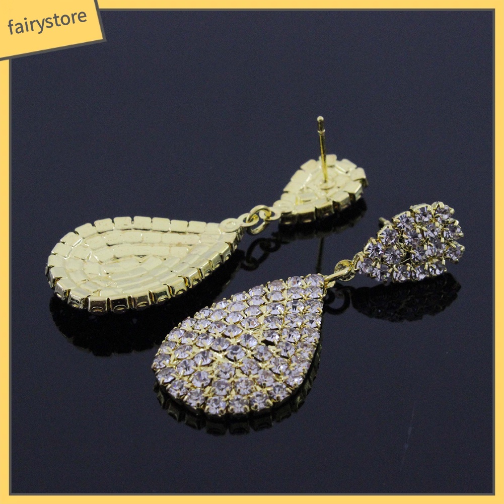 Bông tai dáng dài mặt hình giọt nước cho nữ