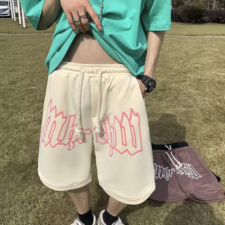 Quần Short Thể Thao Dáng Suông Rộng In Chữ Thoải Mái Thời Trang Phong Cách Hàn Quốc Cho Nam size M-3XL