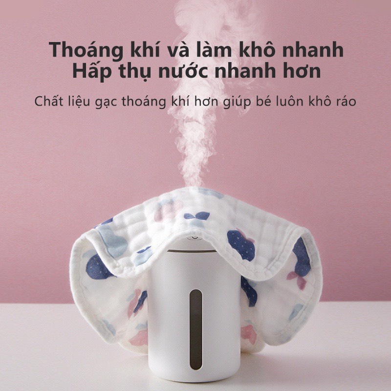 Set 3 yếm xoay tròn 360 độ Jasmine Baby vải xô 6 lớp