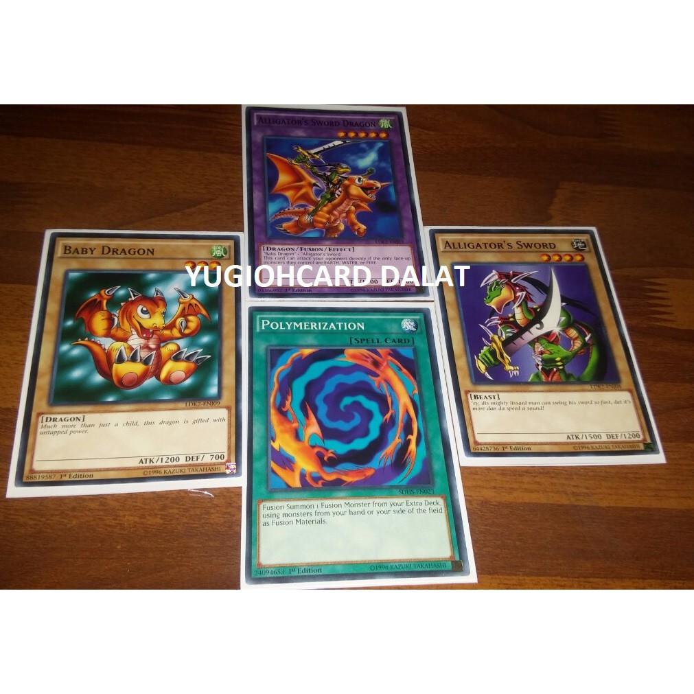 Thẻ bài Yugioh chính hãng  Set  4 card dung hợp  Alligator’s Sword Dragon
