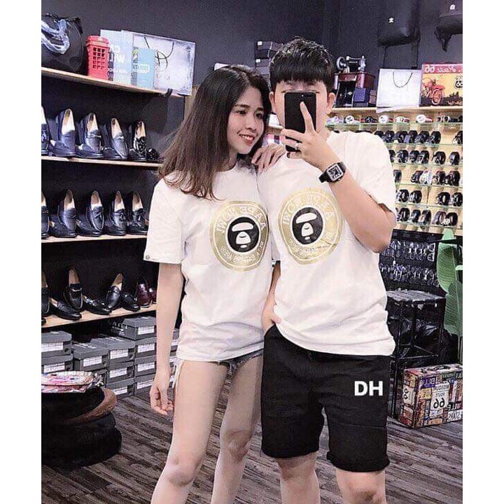 ÁO ĐÔI AAPE SIÊU HOT - 2 MÀU ĐEN TRẮNG - SIZE NAM 70KG NỮ 55KG [SHIP TOÀN QUỐC]