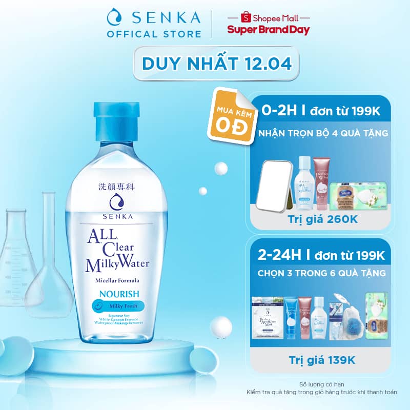 [Mã COSAP250 giảm 8% đơn 250K] Nước Sữa Tẩy Trang 2 lớp Senka A.L.L. Clear Milky Water 230ml_70120