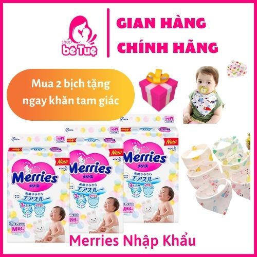 Bỉm quần/Tã dán Merries nhập khẩu KAO đủ size NB90, S82, M64, M58, L54, XL26 (Tem Nhập khẩu)