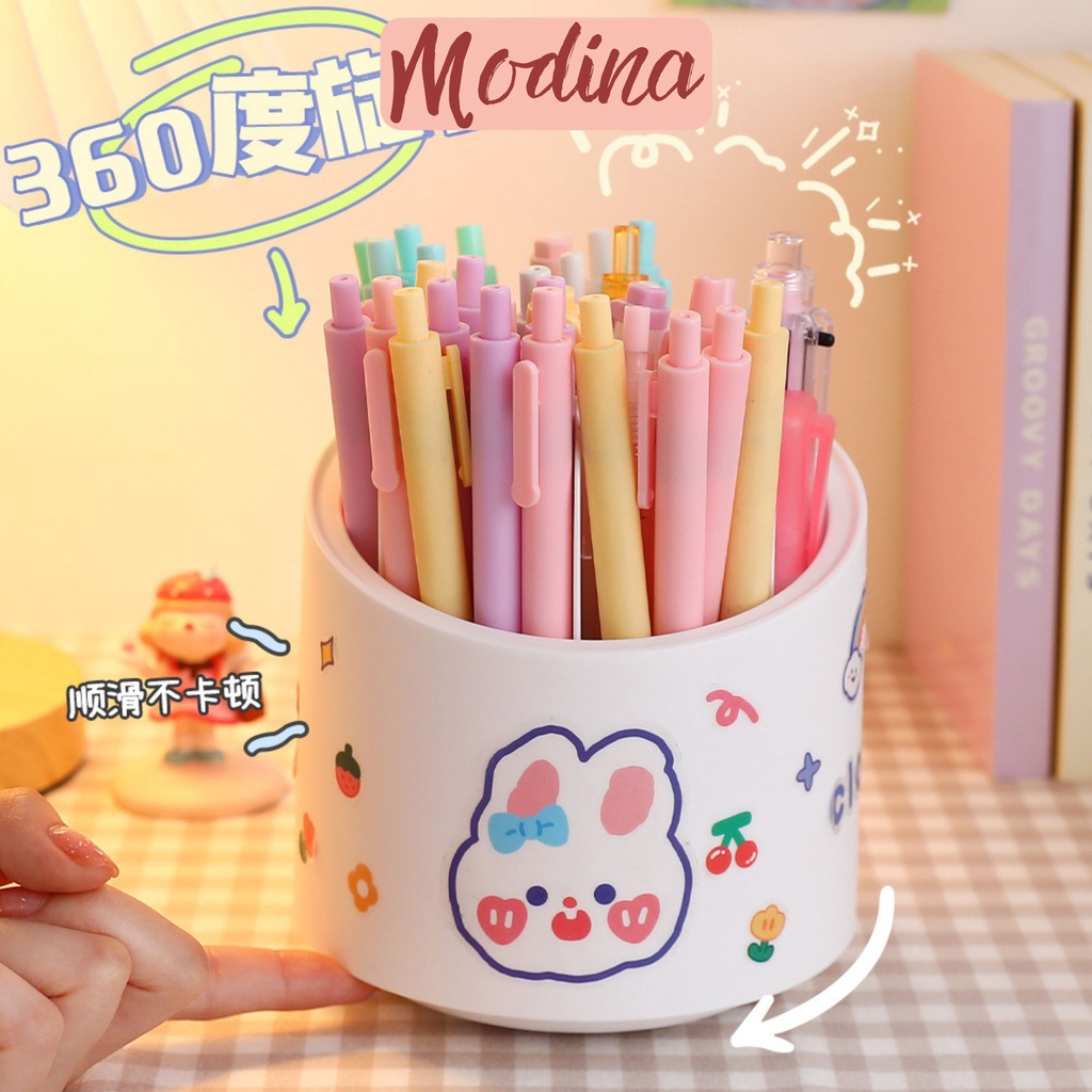 Ống đựng bút nhiều ngăn MODINA, hộp đựng đồ trang điểm có nắp chống bụi