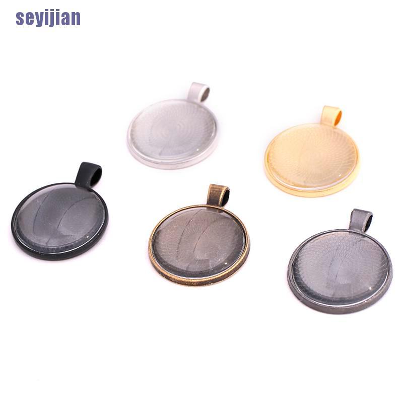 Set 80 Mặt Dây Chuyền Tròn Bằng Thủy Tinh Cabochon 8 Màu Sắc Làm Trang Sức Thủ Công