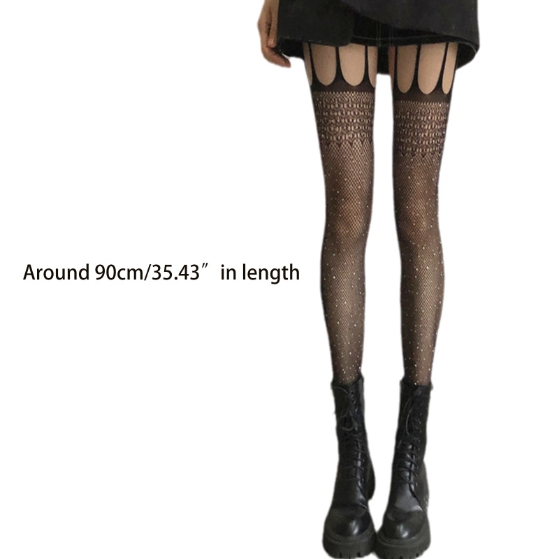 Quần tất lưới lưng cao đính đá lấp lánh quyến rũ cho nữ