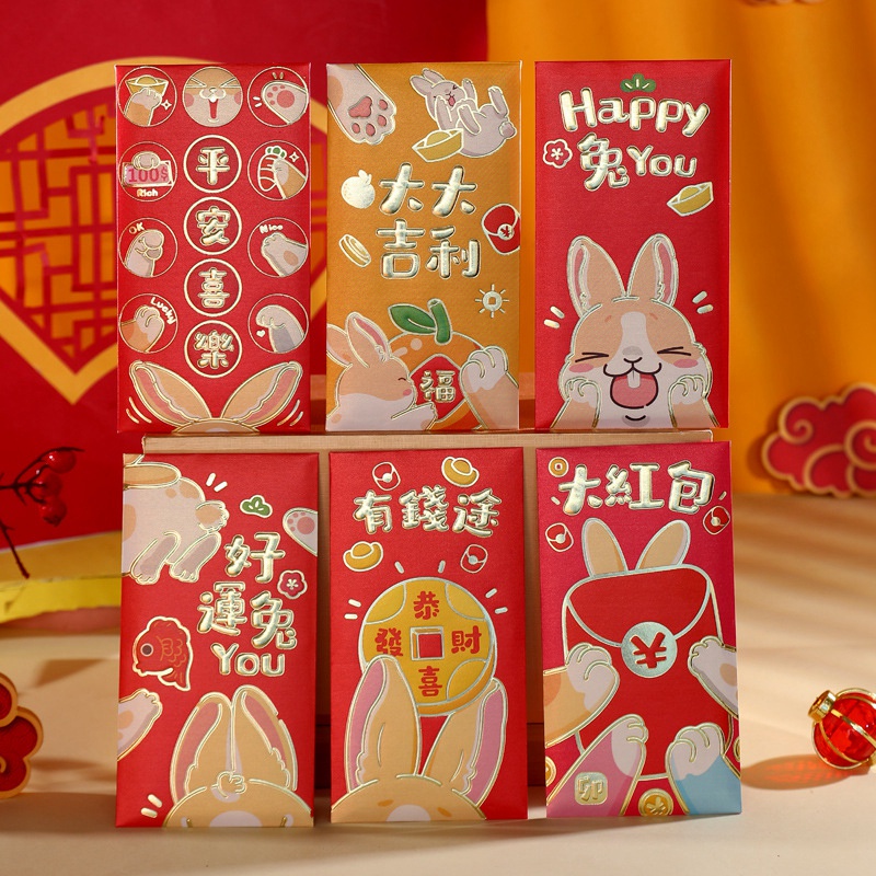 6 Bao Lì Xì Hình Thỏ Dễ Thương 2023