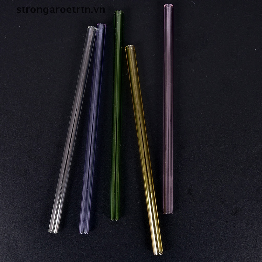 Reusable Straight Pyrex Glass Drinking Straw for Wedding Birthday Party 5 Colors .