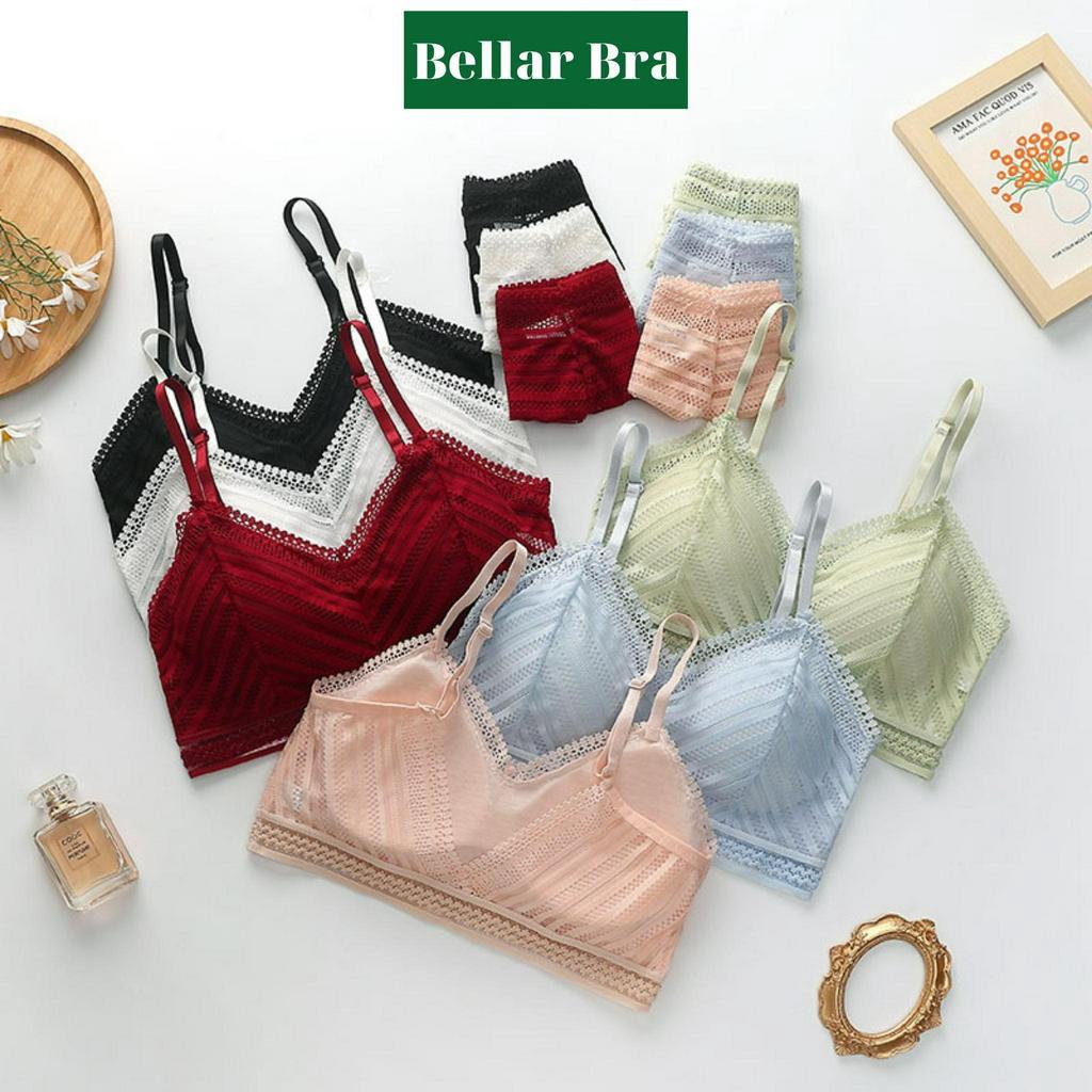 Áo bra nữ ren - Áo ngực nữ ren mút mỏng trái tim thoải mái gợi cảm mềm mịn Bellar B3613
