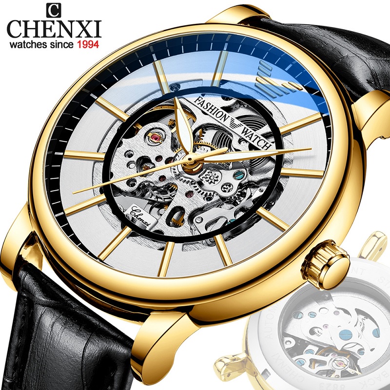 Đồng Hồ Cơ Tự Động CHENXI Với Dây Đeo Da Chống Thấm Nước Cho Nam