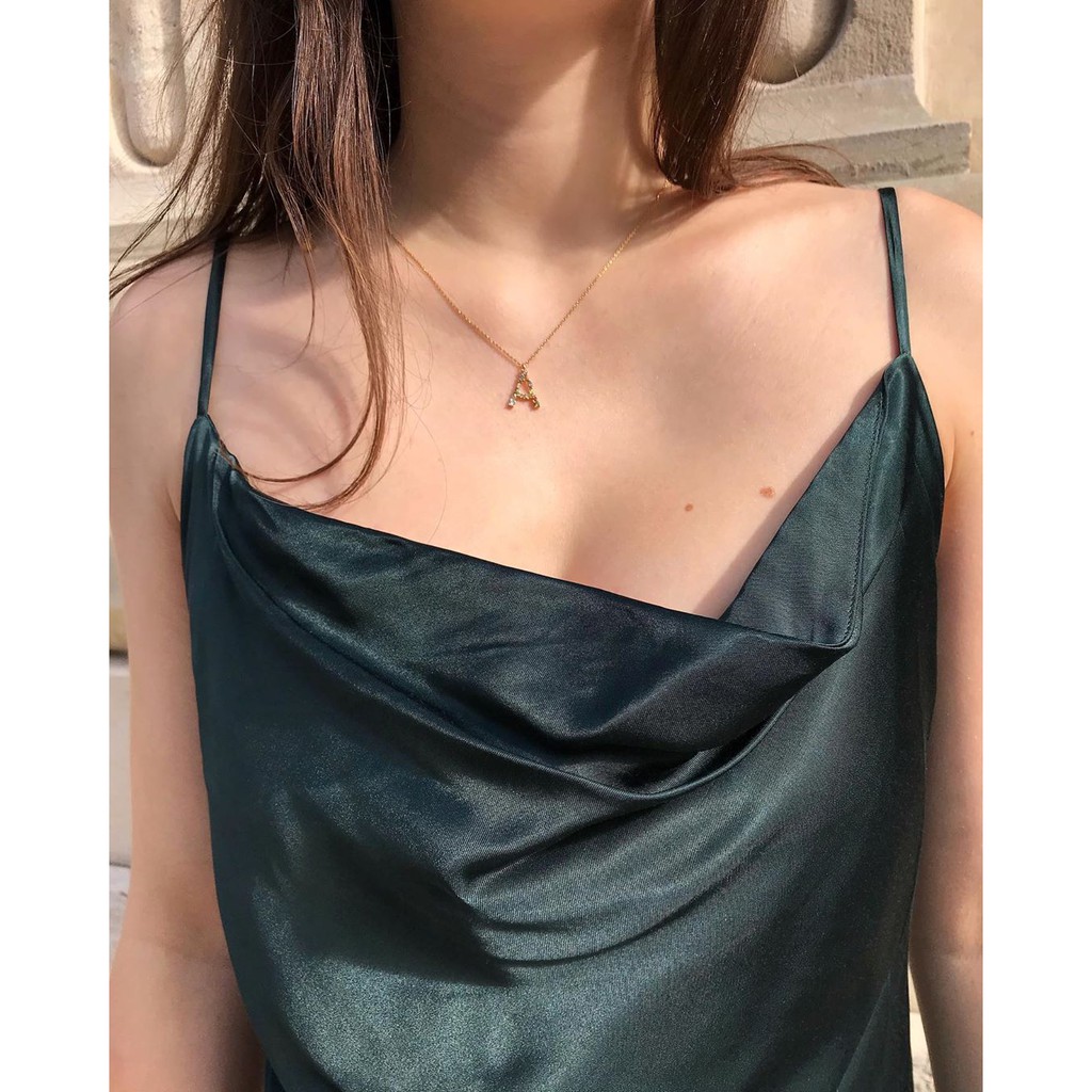 Dây chuyền bạc ý 925 mạ vàng 18k Chữ cái Tên - Cecy